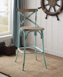 Zaire Antique Sky & Antique Oak Bar Chair (1Pc) - Furniture Center (NY)