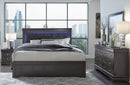 Pompei Metallic Grey Bed Group With Led