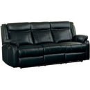 Homelegance Furniture Jude Double Glider Recliner Sofa in Black 8201BLK-3 image