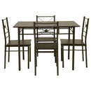 Anna 5-piece Rectangular Dining Set Dark Bronze - Furniture Center (NY)
