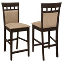 Gabriel Upholstered Counter Height Stools Cappuccino and Beige (Set of 2) - Furniture Center (NY)