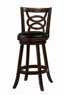 Calecita Swivel Bar Stools with Upholstered Seat Cappuccino (Set of 2) - Furniture Center (NY)