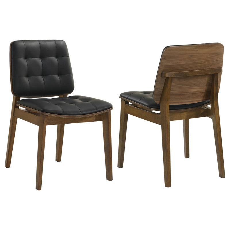 Redbridge Tufted Back Side Chairs Natural Walnut and Black (Set of 2) image