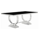 Antoine Rectangular Glass Top Dining Set Chrome