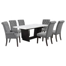 Sherry Rectangular Marble Top Dining Table set