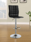 Ashbury Upholstered Adjustable Bar Stools Black and Chrome (Set of 2) - Furniture Center (NY)