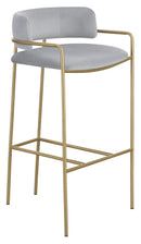 Comstock Upholstered Low Back Stool Grey and Gold - Furniture Center (NY)