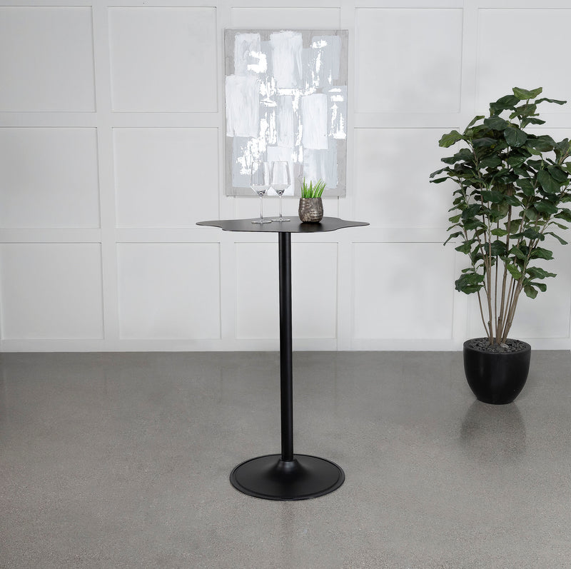 Keanu Pedestal Cloud-Shaped Top Bar Table Black - Furniture Center (NY)