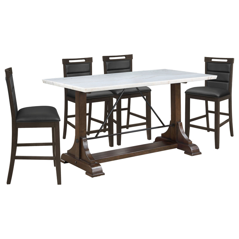 Aldrich 5 Pc Counter Height Dining Set - Furniture Center (NY)