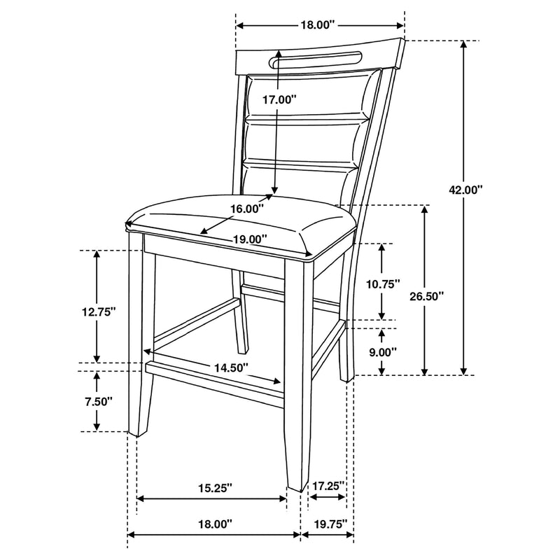 Aldrich 5 Pc Counter Height Dining Set - Furniture Center (NY)