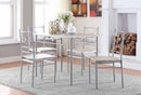 Anna Fontana 5-piece Rectangular Dining Set Brushed Silver - Furniture Center (NY)