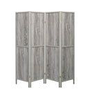 Deepika 4-panel Folding Screen Grey Driftwood
