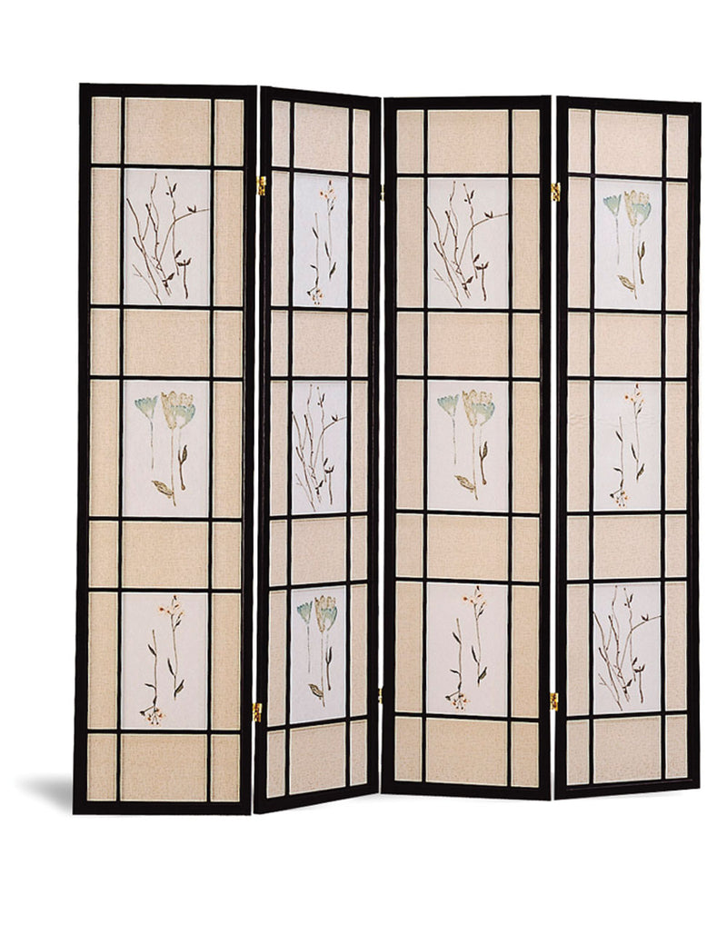 Catabella 4-panel Floral Print Folding Screen Multi-color - Furniture Center (NY)