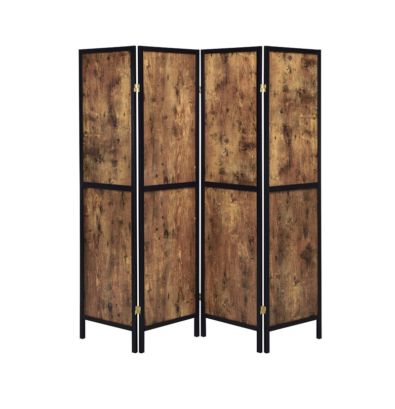 Deepika 4-panel Folding Screen Antique Nutmeg and Black - Furniture Center (NY)