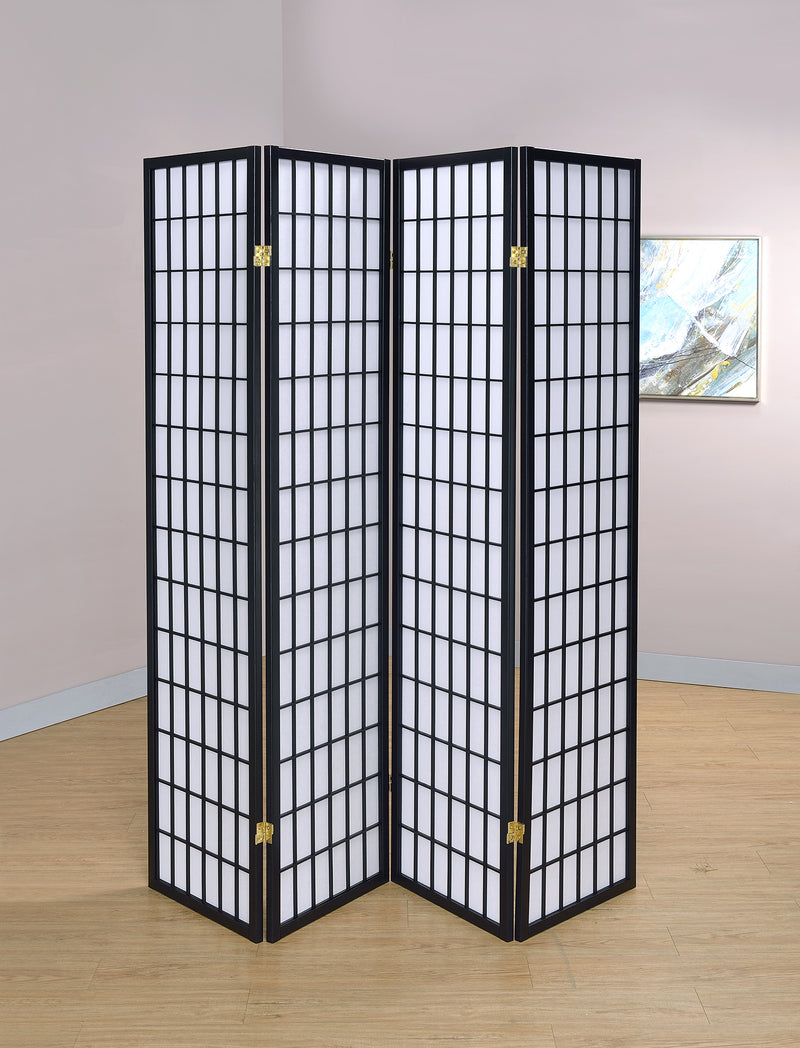 Roberto 4-panel Folding Screen Black and White - Furniture Center (NY)
