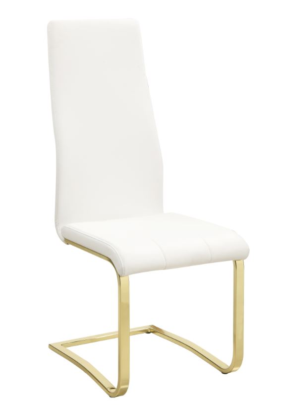 Montclair Side Chairs White and Rustic Brass (Set of 4) - Furniture Center (NY)