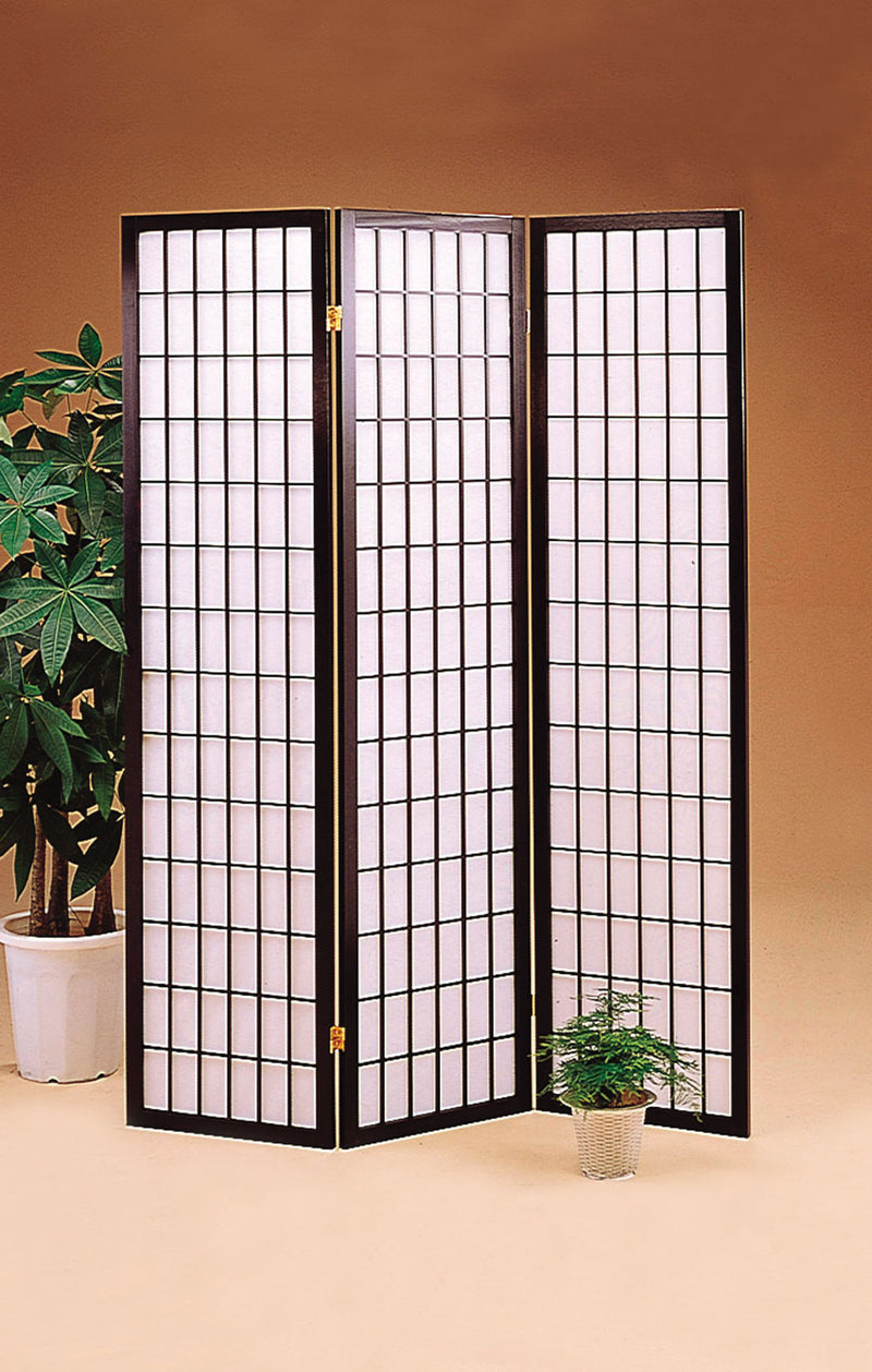 Carrie 3-panel Folding Screen Black and White - Furniture Center (NY)