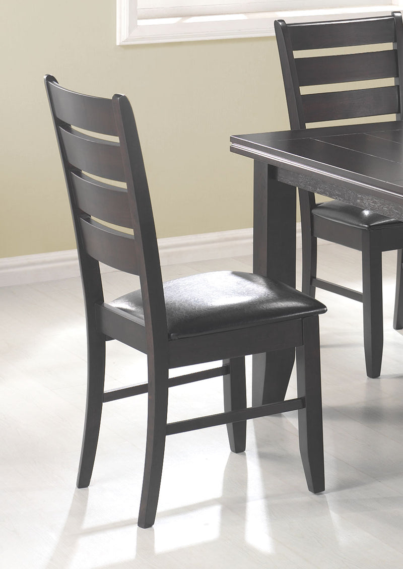 Dalila Ladder Back Side Chairs Cappuccino and Black (Set of 2) - Furniture Center (NY)