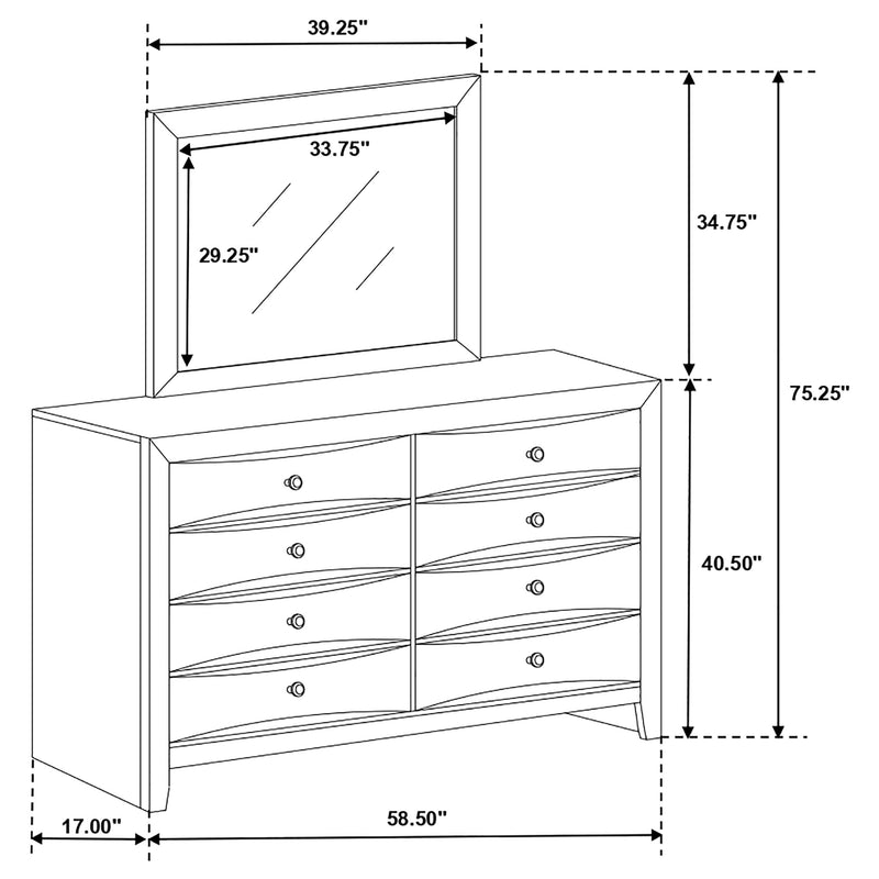 Briana Dresser With Mirror - Furniture Center (NY)