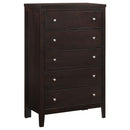 Carlton 5-drawer Rectangular Chest Cappuccino - Furniture Center (NY)