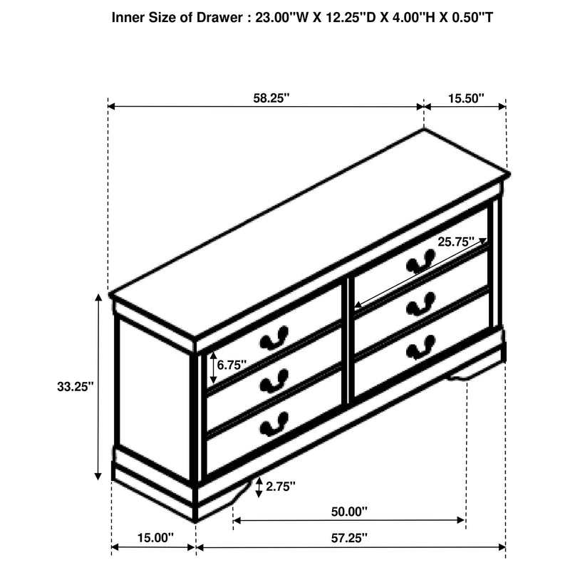 Louis Philippe 5 Pc Bedroom Set - Furniture Center (NY)