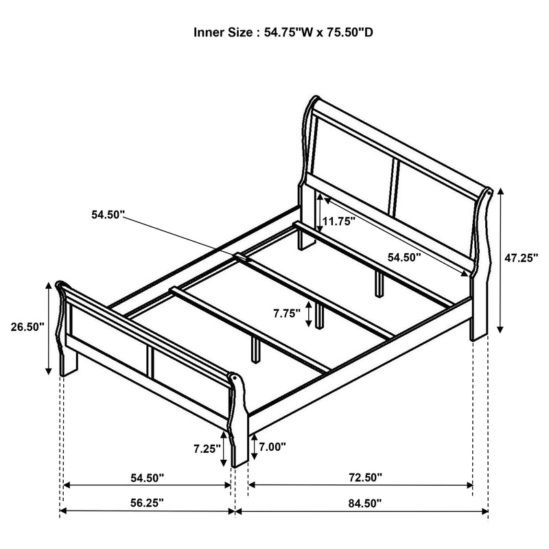 Louis Philippe Full Bed - Furniture Center (NY)