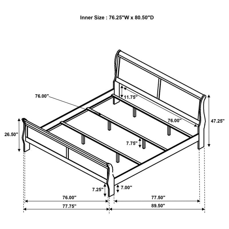 Louis Philippe Eastern King Bed - Furniture Center (NY)