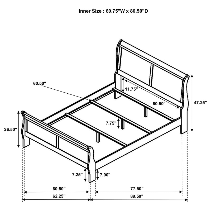 Louis Philippe Queen Bed - Furniture Center (NY)