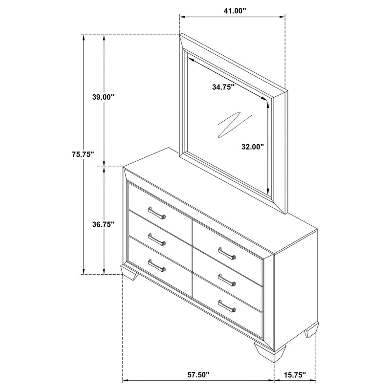 Kauffman Dresser With Mirror - Furniture Center (NY)