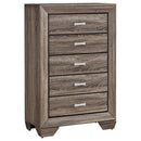 Kauffman 5-drawer Chest Washed Taupe - Furniture Center (NY)