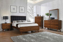 Robyn Bedroom Set with Upholstered Tufted Headboard Dark Walnut - Furniture Center (NY)
