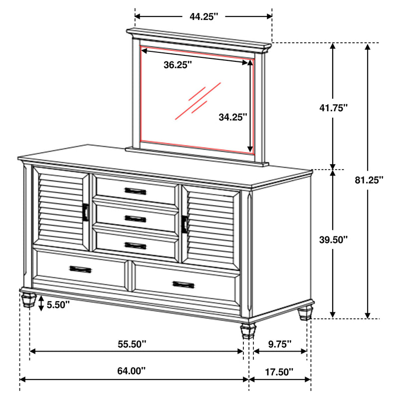 Franco Dresser With Mirror - Furniture Center (NY)