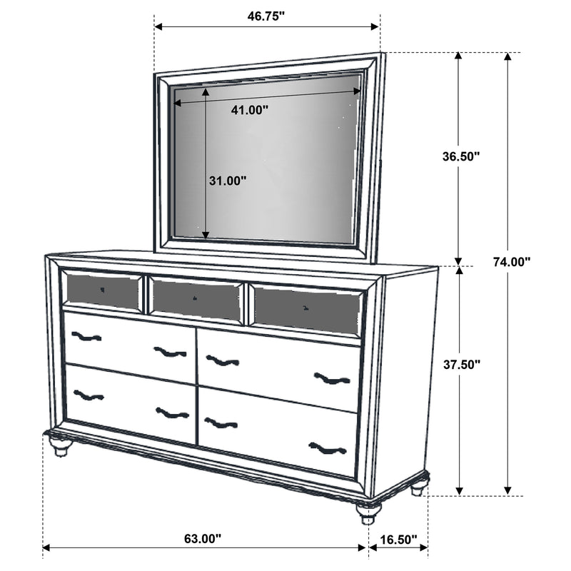 Barzini Dresser With Mirror - Furniture Center (NY)