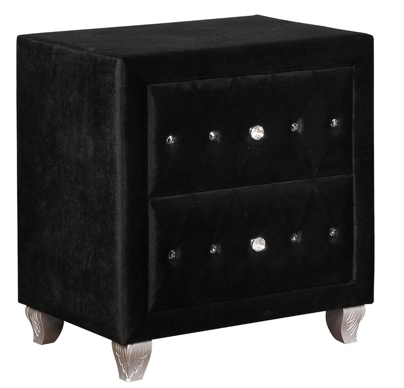 Deanna 2-drawer Rectangular Nightstand Black image