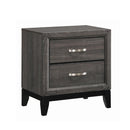Watson 2-drawer Nightstand Grey Oak and Black - Furniture Center (NY)