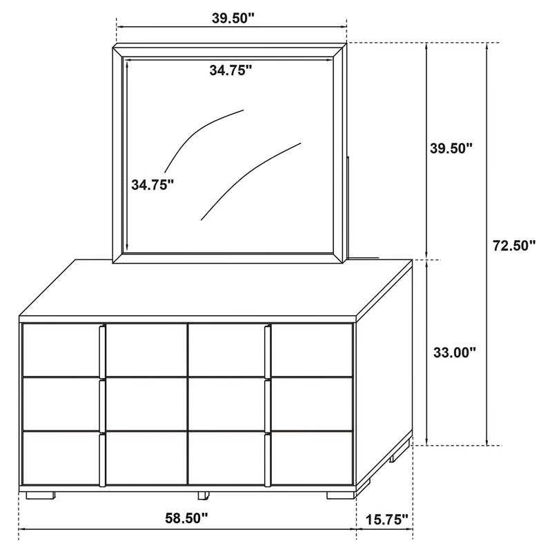 Marceline Dresser With Mirror - Furniture Center (NY)