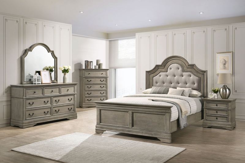 Manchester Bedroom Set with Upholstered Arched Headboard Wheat - Furniture Center (NY)