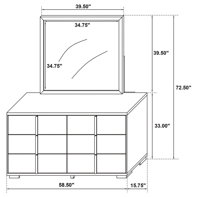 Marceline Dresser With Mirror - Furniture Center (NY)