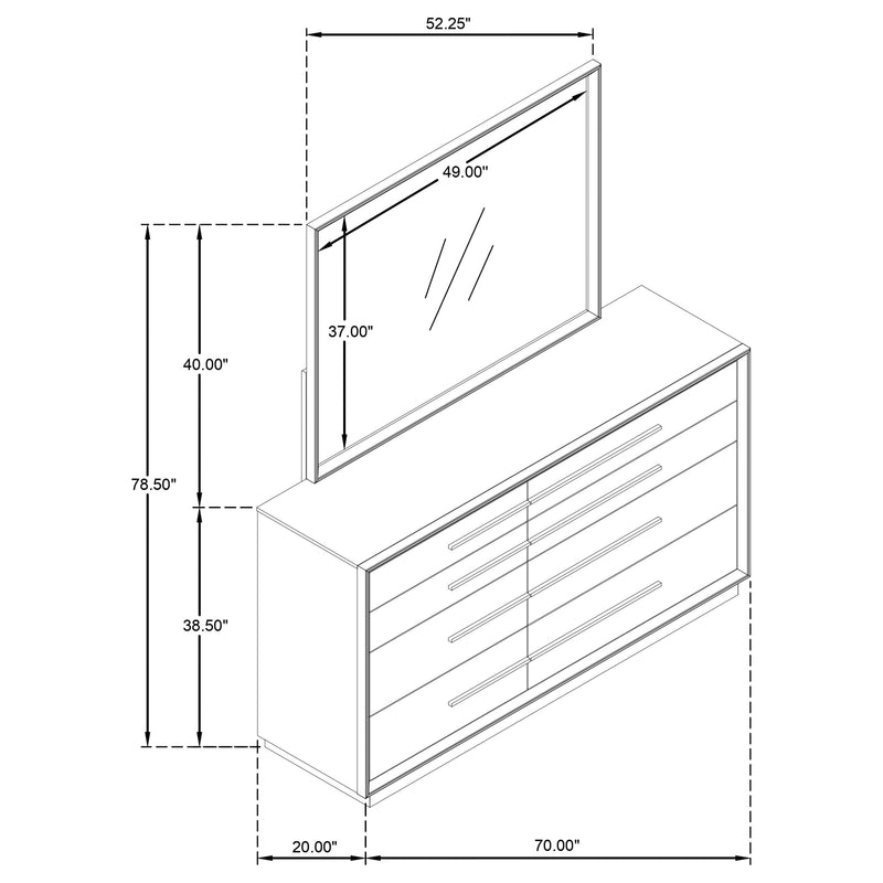 Durango Dresser With Mirror - Furniture Center (NY)