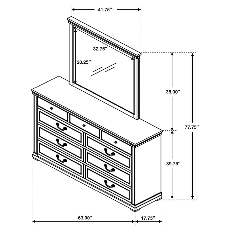 Hillcrest Dresser With Mirror - Furniture Center (NY)