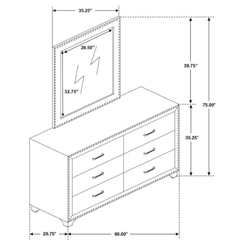 Melody Dresser With Mirror - Furniture Center (NY)