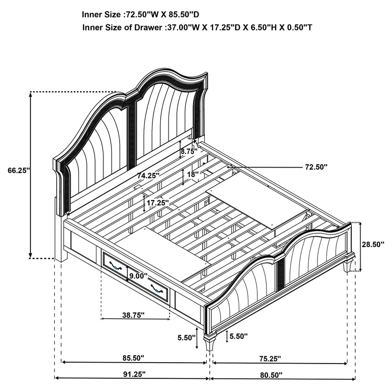 Evangeline 5 Pc Bedroom Set - Furniture Center (NY)
