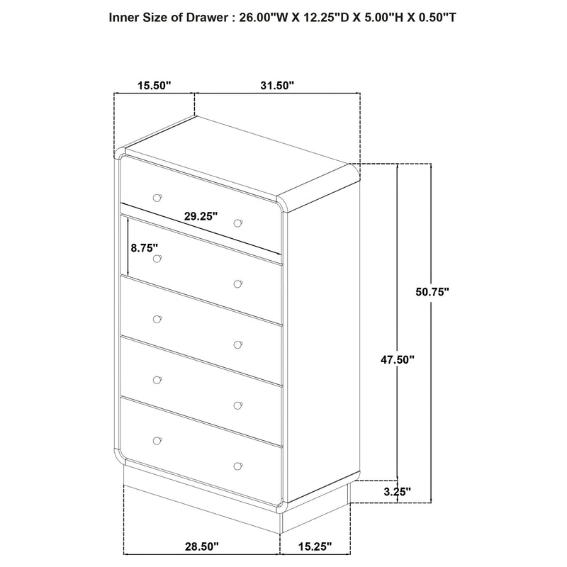 Cavelle 5 Pc Bedroom Set - Furniture Center (NY)