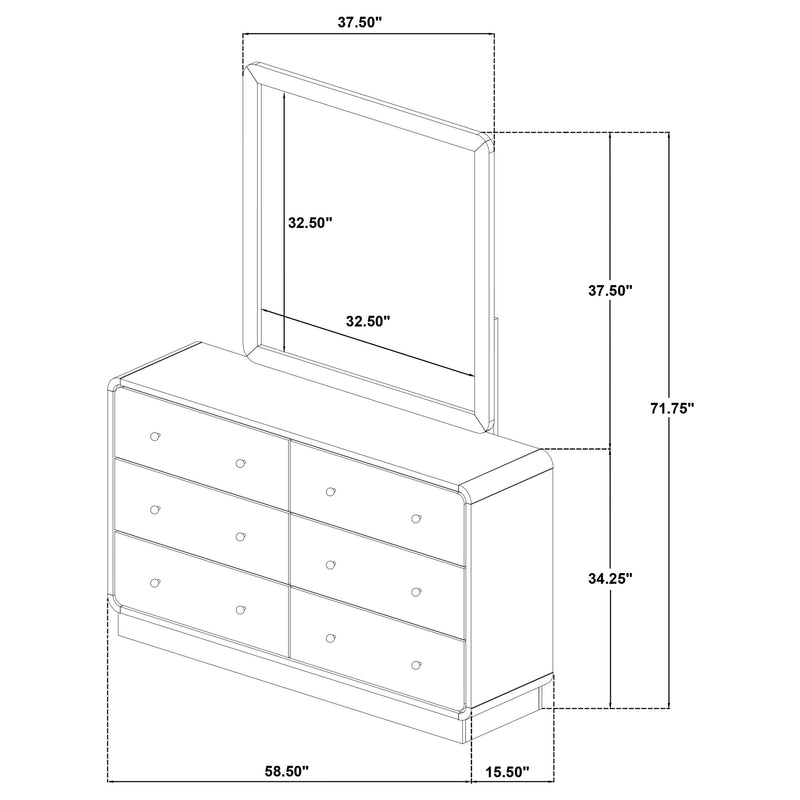 Cavelle Dresser With Mirror - Furniture Center (NY)