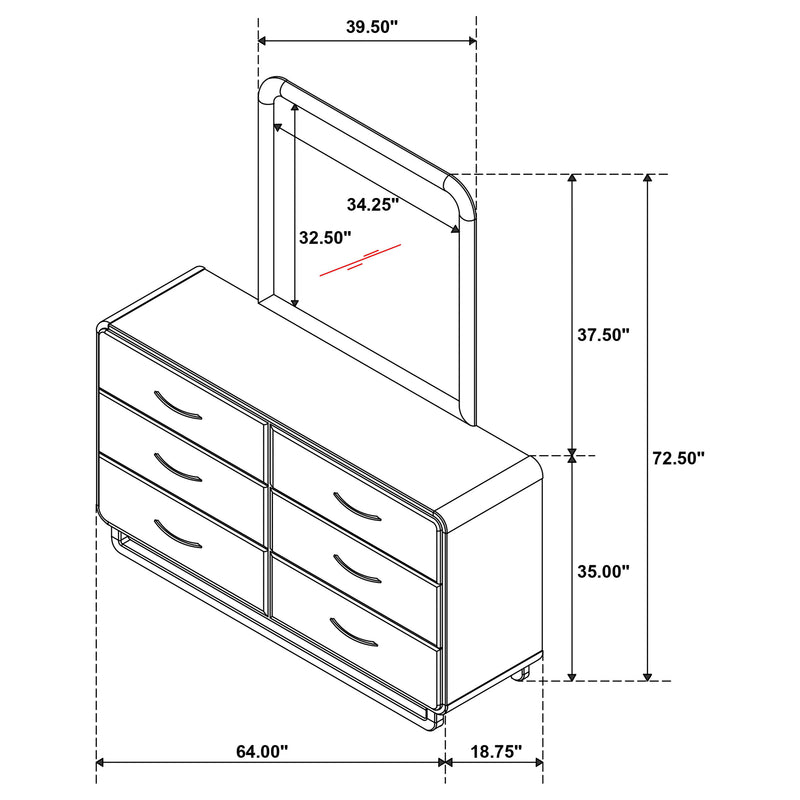 Amsbury Dresser With Mirror - Furniture Center (NY)