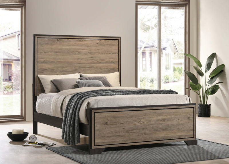 Baker Panel Bed Brown and Light Taupe - Furniture Center (NY)