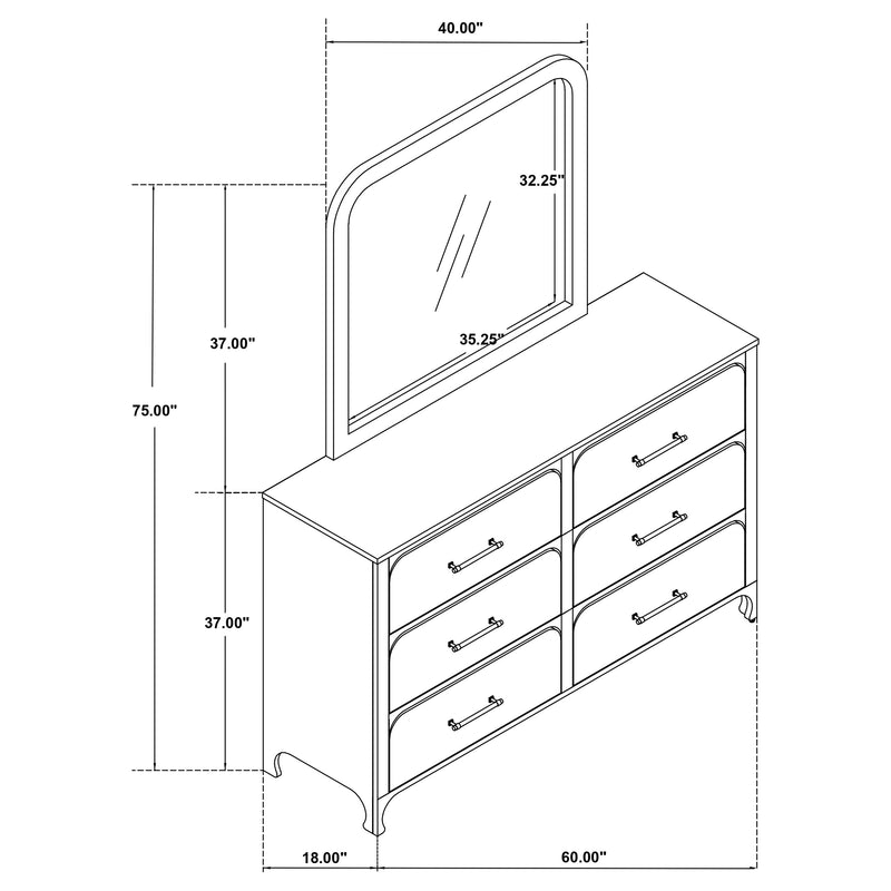 Anastasia Dresser With Mirror - Furniture Center (NY)
