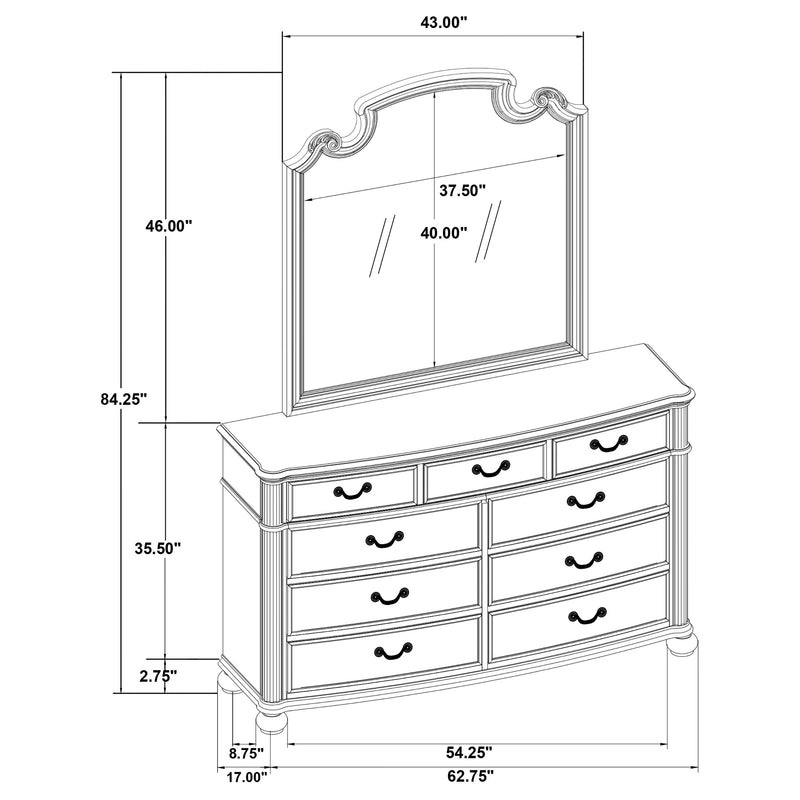 Celina Dresser With Mirror - Furniture Center (NY)