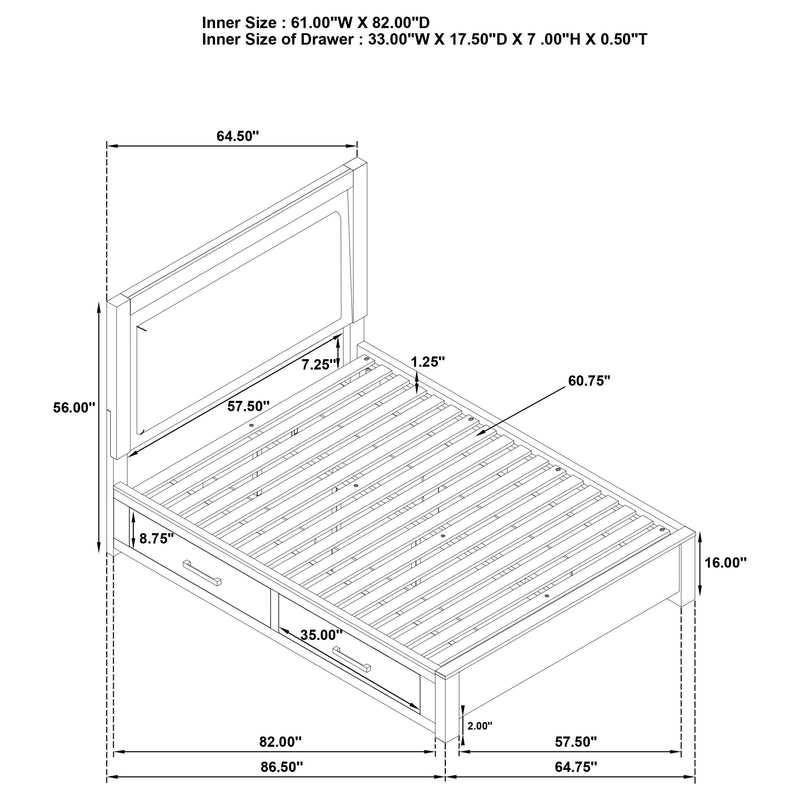Kenora Queen Bed - Furniture Center (NY)