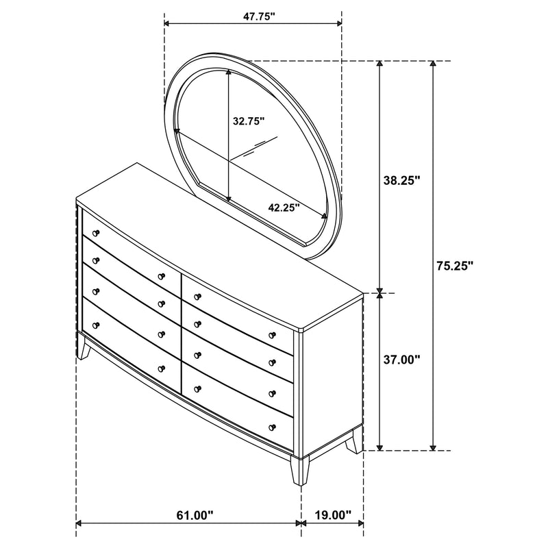 Granada Dresser With Mirror - Furniture Center (NY)